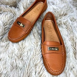 Calvin Klein tan loafers size 6